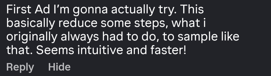 Instagram comment: First ad I am gonna actually try. This basically reduces some steps and seems intuitive and faster.